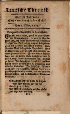 Deutsche Chronik Montag 4. Mai 1778