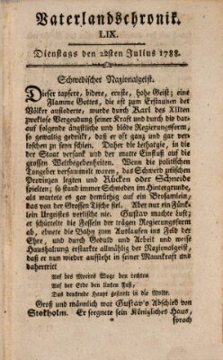 Vaterlandschronik (Deutsche Chronik) Sonntag 20. Juli 1788