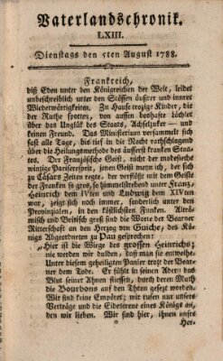 Vaterlandschronik (Deutsche Chronik) Dienstag 5. August 1788