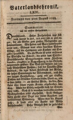 Vaterlandschronik (Deutsche Chronik) Freitag 8. August 1788