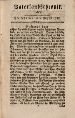 Vaterlandschronik (Deutsche Chronik) Freitag 15. August 1788