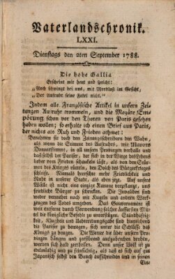 Vaterlandschronik (Deutsche Chronik) Dienstag 2. September 1788