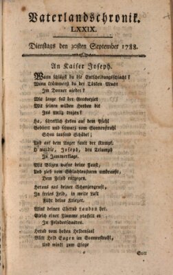 Vaterlandschronik (Deutsche Chronik) Dienstag 30. September 1788