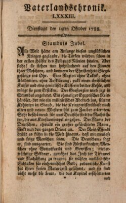 Vaterlandschronik (Deutsche Chronik) Dienstag 14. Oktober 1788