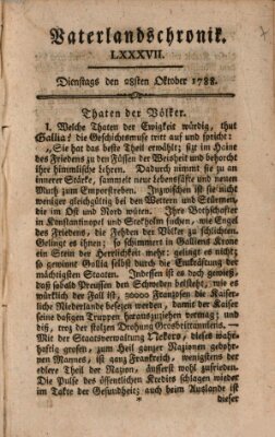 Vaterlandschronik (Deutsche Chronik) Dienstag 28. Oktober 1788