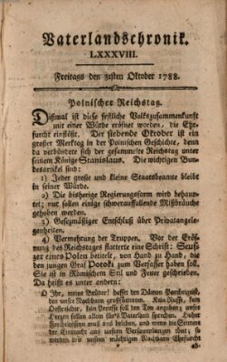 Vaterlandschronik (Deutsche Chronik) Freitag 31. Oktober 1788