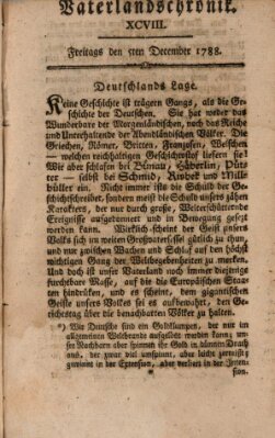 Vaterlandschronik (Deutsche Chronik) Freitag 5. Dezember 1788