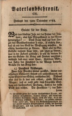 Vaterlandschronik (Deutsche Chronik) Freitag 19. Dezember 1788