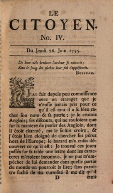 Le Citoyen Donnerstag 26. Juni 1755