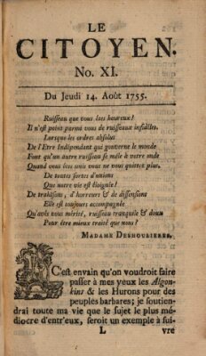 Le Citoyen Donnerstag 14. August 1755