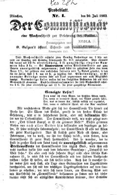 Der Commissionär Sonntag 20. Juli 1862