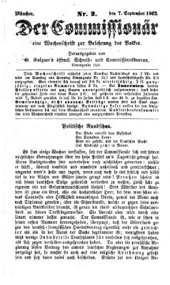 Der Commissionär Sonntag 7. September 1862