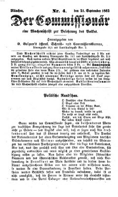 Der Commissionär Sonntag 21. September 1862