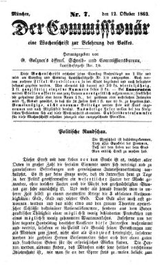 Der Commissionär Sonntag 12. Oktober 1862