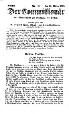 Der Commissionär Sonntag 19. Oktober 1862