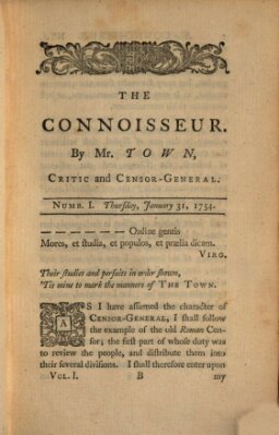 The connoisseur Donnerstag 31. Januar 1754