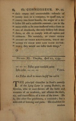 The connoisseur Donnerstag 11. April 1754