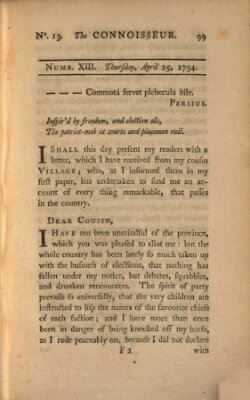 The connoisseur Donnerstag 25. April 1754