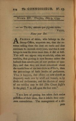 The connoisseur Donnerstag 9. Mai 1754