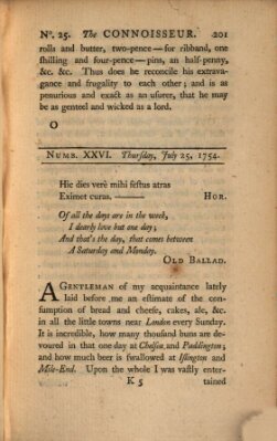 The connoisseur Donnerstag 25. Juli 1754