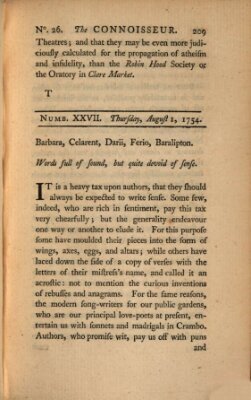 The connoisseur Donnerstag 1. August 1754