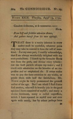 The connoisseur Donnerstag 15. August 1754