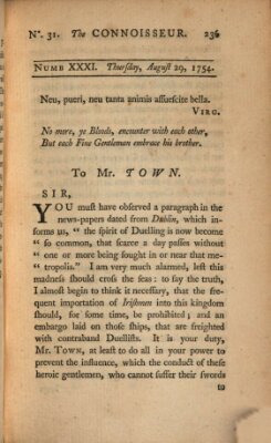 The connoisseur Donnerstag 29. August 1754