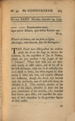 The connoisseur Donnerstag 19. September 1754