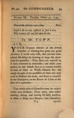 The connoisseur Donnerstag 31. Oktober 1754