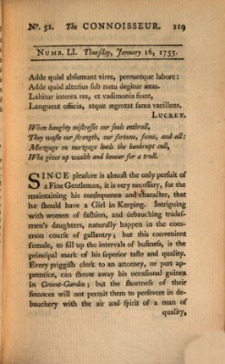 The connoisseur Donnerstag 16. Januar 1755