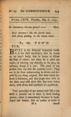 The connoisseur Donnerstag 8. Mai 1755