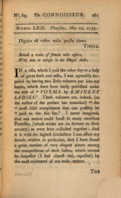 The connoisseur Donnerstag 22. Mai 1755