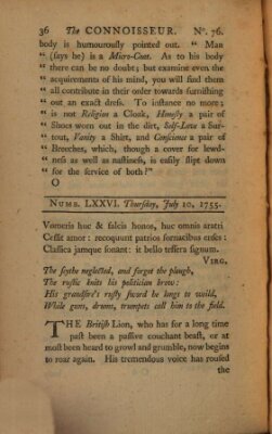 The connoisseur Donnerstag 10. Juli 1755