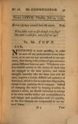 The connoisseur Donnerstag 24. Juli 1755