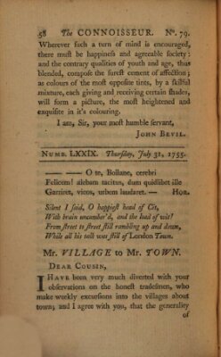 The connoisseur Donnerstag 31. Juli 1755