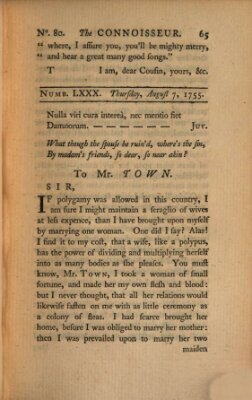 The connoisseur Donnerstag 7. August 1755