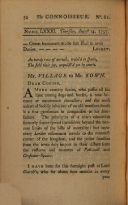 The connoisseur Donnerstag 14. August 1755