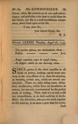 The connoisseur Donnerstag 28. August 1755