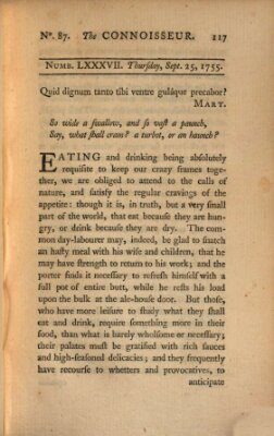 The connoisseur Donnerstag 25. September 1755