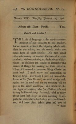 The connoisseur Donnerstag 22. Januar 1756