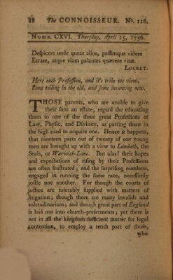 The connoisseur Donnerstag 15. April 1756