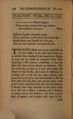 The connoisseur Donnerstag 20. Mai 1756