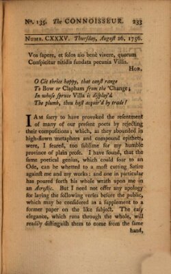 The connoisseur Donnerstag 26. August 1756