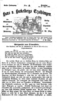 Hans von Hackelberg's Erzählungen Sonntag 27. April 1862