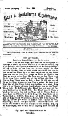 Hans von Hackelberg's Erzählungen Sonntag 27. Juli 1862