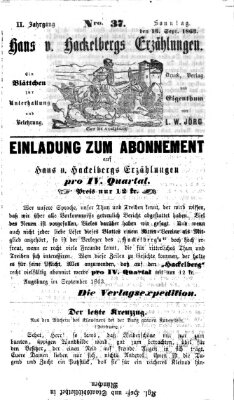 Hans von Hackelberg's Erzählungen Sonntag 13. September 1863