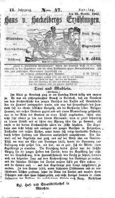 Hans von Hackelberg's Erzählungen Sonntag 22. November 1863