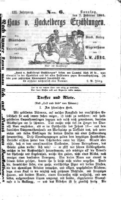 Hans von Hackelberg's Erzählungen Sonntag 7. Februar 1864