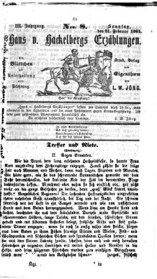 Hans von Hackelberg's Erzählungen Sonntag 21. Februar 1864