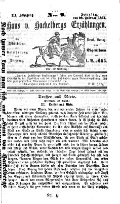 Hans von Hackelberg's Erzählungen Sonntag 28. Februar 1864